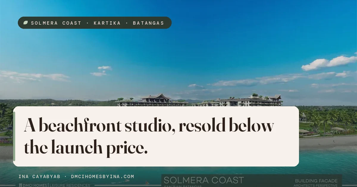 Solmera Coast Kartika 505 beach condo for sale San Juan Batangas